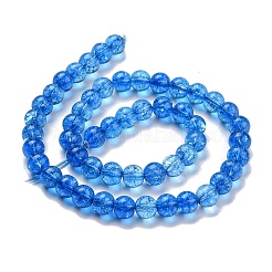 Crackle Glass Round Bead Strands&nbsp;CCG-C001-01B-03