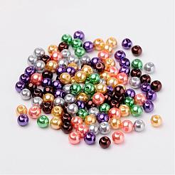 ハロウィンミックスパールカラーのガラスパールビーズ  ミックスカラー  6mm  穴：1mm  約200個/袋&nbsp;HY-X006-6mm-07