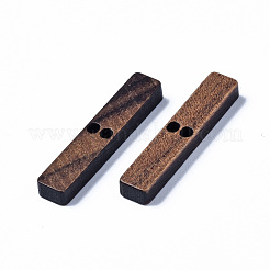 ウォールナットウッドリンク/コネクター  長方形  サドルブラウン  24x4.5x3mm  穴：1.5mm&nbsp;WOOD-T023-12