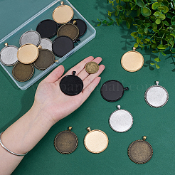 20Pcs 4 Colors Alloy Pendant Cabochon Settings&nbsp;FIND-PH0029-11
