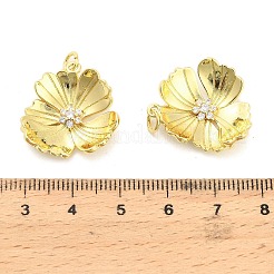 Brass Micro Pave Cubic Zirconia Pendants&nbsp;KK-H527-34G