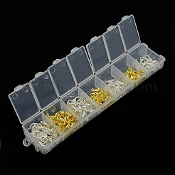 1ボックス140個入りシルバー&ゴールド亜鉛合金カニカン  10~16x6~8mm  穴：1.5~2mm  約20個 /コンパートメント&nbsp;PALLOY-X0008-B