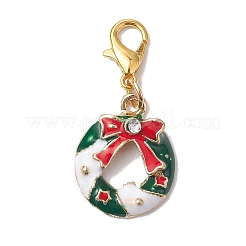 12Pcs 12 Styles Christmas Alloy Enamel Pandant Decorations&nbsp;HJEW-JM01949