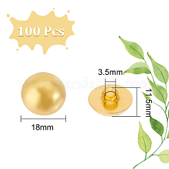 100穴メッキアクリルシャンクボタン1個  半円/ドームボタン  ゴールドカラー  18x11.5mm  穴：3.5mm&nbsp;BUTT-UN0001-10