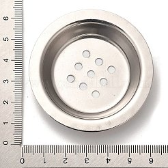 合金キャンドル蓋2個  フラットラウンド  プラチナ  5.8x1cm  穴：3.5mm&nbsp;LS-FIND-G071-01P