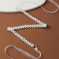 ABS Plastic Pearl Bridal Belt for Wedding Dress&nbsp;AJEW-WH20077-017