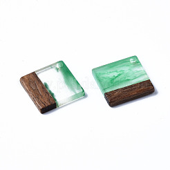 Transparent Resin & Walnut Wood Pendants&nbsp;RESI-T035-31A