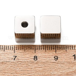 304ステンレススチールビーズ  キューブ  ステンレス鋼色  10x10x10mm  穴：3mm&nbsp;SA-CBAE384-01C-P