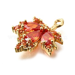 Brass Micro Pave Clear Cubic Zirconia Pendants&nbsp;KK-U065-03G-02