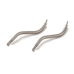 変色しない304ステンレススチールリンクコネクタチャーム  ツイストバー  ステンレス鋼色  20x2.5x3.5mm  穴：1.2mm&nbsp;STAS-Q323-13P