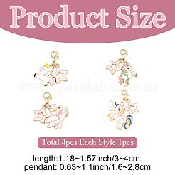 4Pcs Alloy Enamel Pendant Decorations&nbsp;HJEW-YW00387