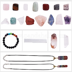 DIY Chakra Gemstone Bracelet Necklace Making Kit&nbsp;DIY-SZ0008-03