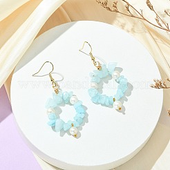 Natural Gemstone Beaded Dangle Earrings&nbsp;EJEW-JE07215