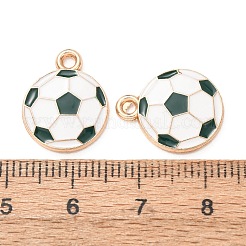 合金エナメルチャーム  サッカーのチャーム  ライトゴールド  濃い緑  16.5x13.5x2mm  穴：1.7mm&nbsp;AL-CBA2679-04KCG-06