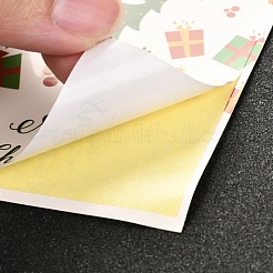 Christmas Themed Rectangle with Word Coated Paper Sealing Stickers&nbsp;DIY-A018-07B