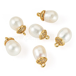 6Pcs Natural Cultured Freshwater Pearl Pendants&nbsp;PALLOY-TAC0174