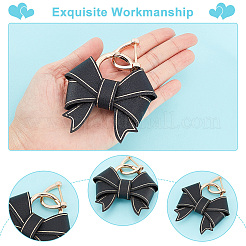 Handmade Cute Bow Ladies Car Keychain&nbsp;KEYC-WH0004-61KCG-02
