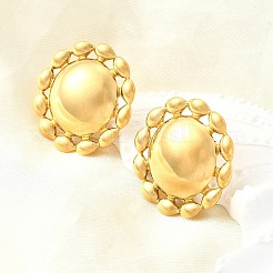304ステンレススチールスタッドピアス  ヒマワリ  18KGP本金メッキ  29mm&nbsp;EJEW-B140-03G