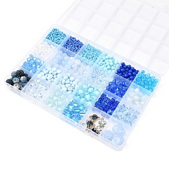 ピンク＆ブルー＆ラベンダーシリーズのブレスレット作りキット  合金エナメルペンダントを含む  アクリル＆プラスチックビーズ  ガラスシードビーズ  フラット弾性クリスタルストリング  ミックスカラー  20x7x1.5mm  穴：2mm  2pc&nbsp;DIY-FS0008-33