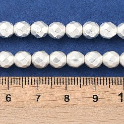 電気めっき合成非磁性ヘマタイト ビーズ 連売り  多面カットラウンド  銀メッキ  6mm  穴：1mm  約67個/連  15.79''（40.1センチメートル）&nbsp;G-U003-13C