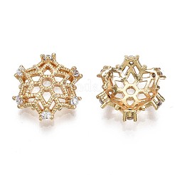 Brass Micro Pave Clear Cubic Zirconia Beads&nbsp;KK-T056-34G-NF