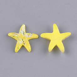 樹脂カボション  シェルチップ付き  ヒトデ/海星  ミックスカラー  24x25.5x5mm&nbsp;CRES-T010-03