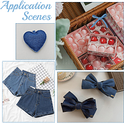 2 Sets Denim Fabric Ribbon&nbsp;SRIB-CY0001-27A
