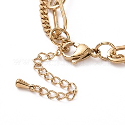 PVD Vacuum Plating 304 Stainless Steel Double Chains Multi Layered Necklace with Heart Charm for Women&nbsp;STAS-E155-24G
