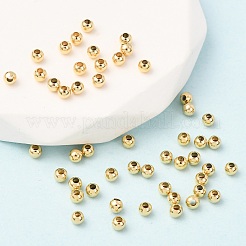 24KGP本金メッキ真鍮の円形スペーサービーズ  3x2mm  穴：1mm&nbsp;X-PALLOY-M029-03G