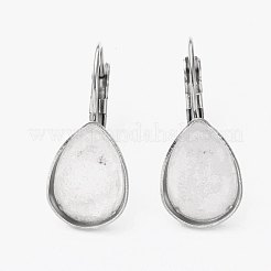 Tarnish Resistant 304 Stainless Steel Leverback Earring Findings&nbsp;STAS-L253-007A-P