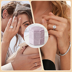 Velvet Cover Plastic Couple Ring Box&nbsp;VBOX-WH20003-001J