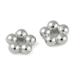 CCBプラスチックビーズ  花  プラチナ  7.5x8x3mm  穴：1.8mm&nbsp;CCB-G020-04P