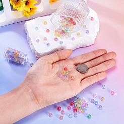 400個10色透明ガラスビーズ連売り  ファセット（32ファセット）  ロンデル  ミックスカラー  6x5mm  穴：1mm  40個/カラー&nbsp;GLAA-TA0002-88
