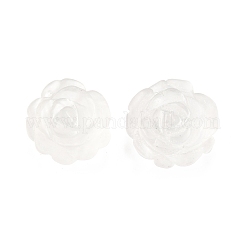 ガラスビーズ  花  ホワイト  19.5~25.5x19.5~25.5x7.5~9.5mm  穴：0.8~1.2mm&nbsp;G-S390-03G