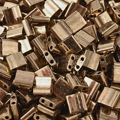 MIYUKIティラビーズ  日本製シードビーズ  2穴  （TL457)メタリックダークブロンズ  5x5x1.9mm  穴：0.8mm  約5900個/500g&nbsp;SEED-MY05-TL0457