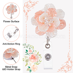 2Pcs Flower ABS Plastic Badge Reel&nbsp;AJEW-FH0008-77