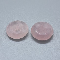 天然石ローズクォーツカボション  多面カット  フラットラウンド  24.5x8.5mm&nbsp;G-F656-13