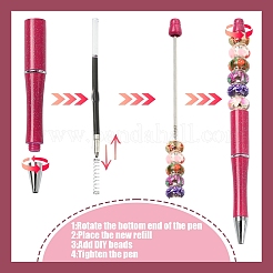 8Pcs 8 Colors Plastic Beadable Pens&nbsp;AJEW-YW0001-33