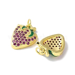 Brass Micro Pave Cubic Zirconia Pendants&nbsp;KK-A252-30G
