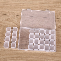 Transparent Plastic 28 Grids Bead Containers&nbsp;CON-PW0001-029
