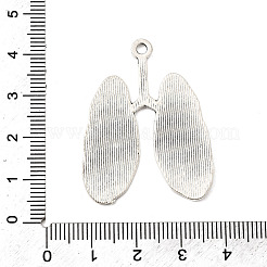 合金のチベット風チャーム  肺のチャーム  鉛フリー＆カドミウムフリー  アンティークシルバー  39x29.5x2mm  穴：2.2mm  約208個/1000g&nbsp;PALLOY-F318-07AS