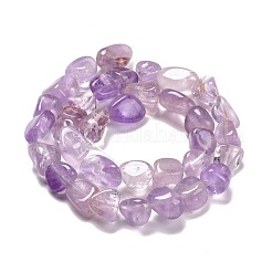 天然ラベンダーアメジストビーズ連売り  タンブルストーン  ナゲット  9~13x9~13x9~13mm  穴：1mm  約35~40個/連  15.7インチ&nbsp;G-P092-39