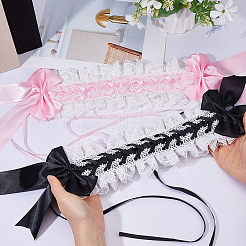 2Pcs 2 Colors Polyester Headbands&nbsp;OHAR-FH0001-16