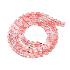 チェリークォーツガラスビーズ連売り  ハート  6x6x3mm  穴：1mm  約69~71個/連  14.57''~14.96''（37~38センチメートル）&nbsp;G-M403-A18-02