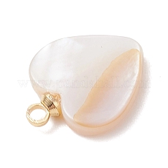 3Pcs 3 Sizes Natural Freshwater Shell Heart Charms&nbsp;PALLOY-JF05096