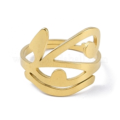 Eye of ra/re 201 ステンレススチール製調節可能な指輪  ゴールドカラー  内径：18mm&nbsp;RJEW-C074-03G