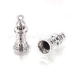チベット風亜鉛合金チャーム  灯台  アンティークシルバー  20.5x9.5mm  穴：1.8mm&nbsp;X-PALLOY-F248-054AS