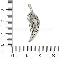 Leaf Brass Micro Pave Cubic Zirconia Enhancer Shortener Bails&nbsp;KK-F934-07B-P