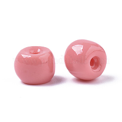 合成サンゴビーズ  コラム  染め  ショッキングピンク  9x7mm  穴：1.8mm&nbsp;CORA-R019-034
