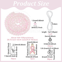 乳がん啓発リボンをテーマにしたDIY合金ブレスレット作成キット  ピンク  19.5x9.5x2mm  穴：2mm&nbsp;DIY-PH0031-87